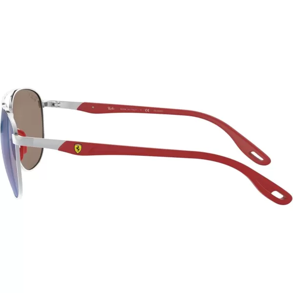 RayBan Rb3659m Scuderia Ferrari Collection Square SunglassesSilverChromance Polarized Grey Mirrored Blue