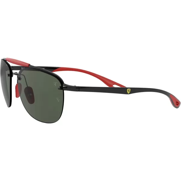 RayBan Rb3662m Scuderia Ferrari Collection Square SunglassesBlackDark Green