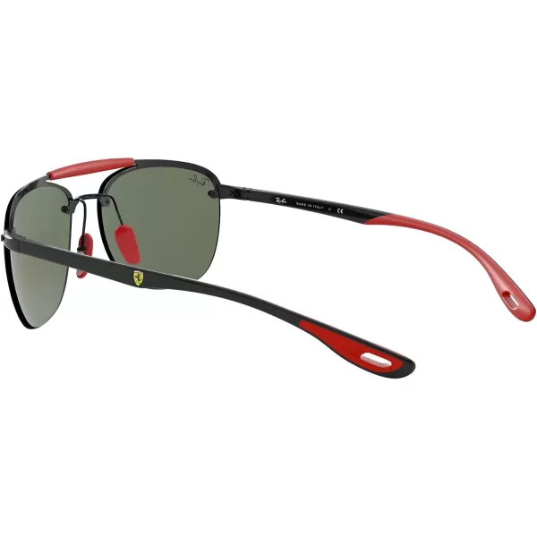 RayBan Rb3662m Scuderia Ferrari Collection Square SunglassesBlackDark Green