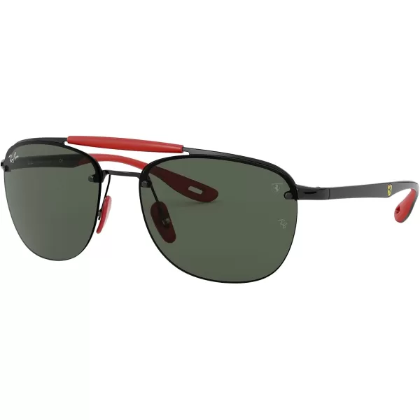 RayBan Rb3662m Scuderia Ferrari Collection Square SunglassesBlackDark Green