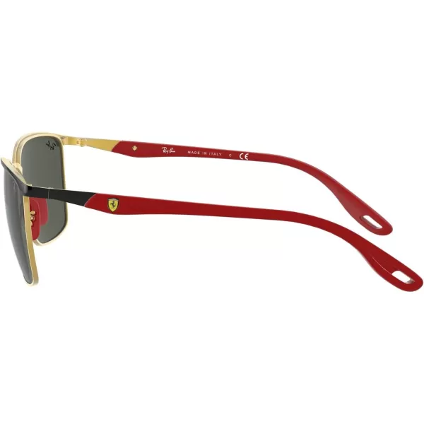 RayBan Rb3673m Scuderia Ferrari Collection Square SunglassesBlack on GoldDark Green