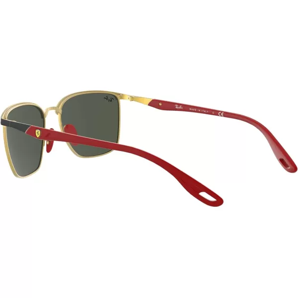 RayBan Rb3673m Scuderia Ferrari Collection Square SunglassesBlack on GoldDark Green