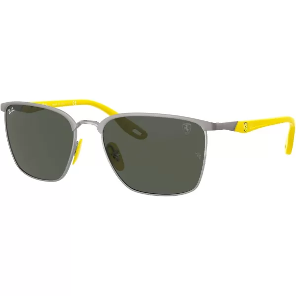 RayBan Rb3673m Scuderia Ferrari Collection Square SunglassesMatte Gunmetal on GunmetalDark Green