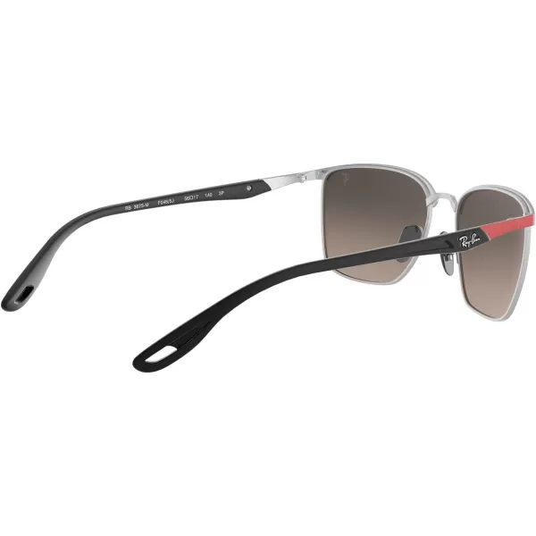 RayBan Rb3673m Scuderia Ferrari Collection Square SunglassesRed Ferrari on SilverChromance Grey Mirrored Grey Gradient Polarized