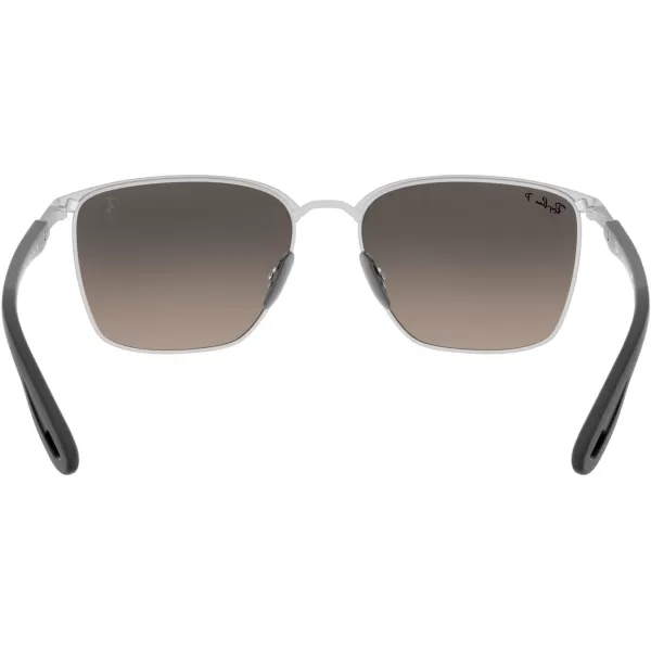 RayBan Rb3673m Scuderia Ferrari Collection Square SunglassesRed Ferrari on SilverChromance Grey Mirrored Grey Gradient Polarized