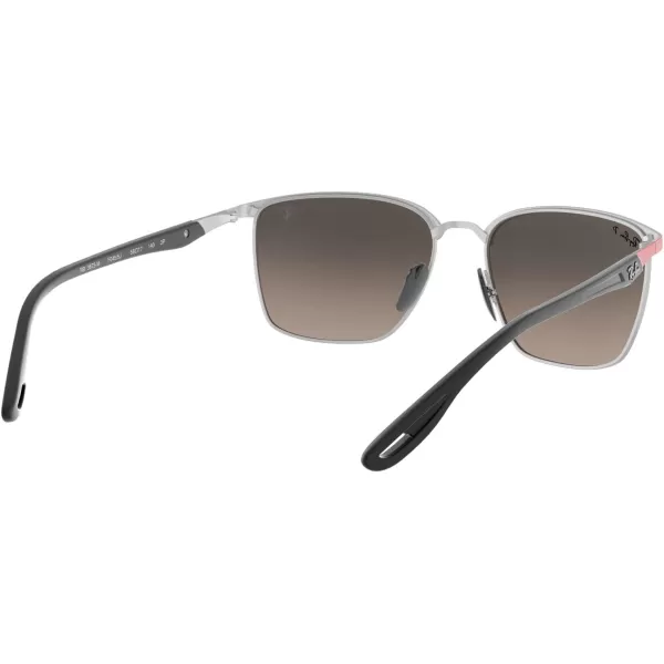 RayBan Rb3673m Scuderia Ferrari Collection Square SunglassesRed Ferrari on SilverChromance Grey Mirrored Grey Gradient Polarized