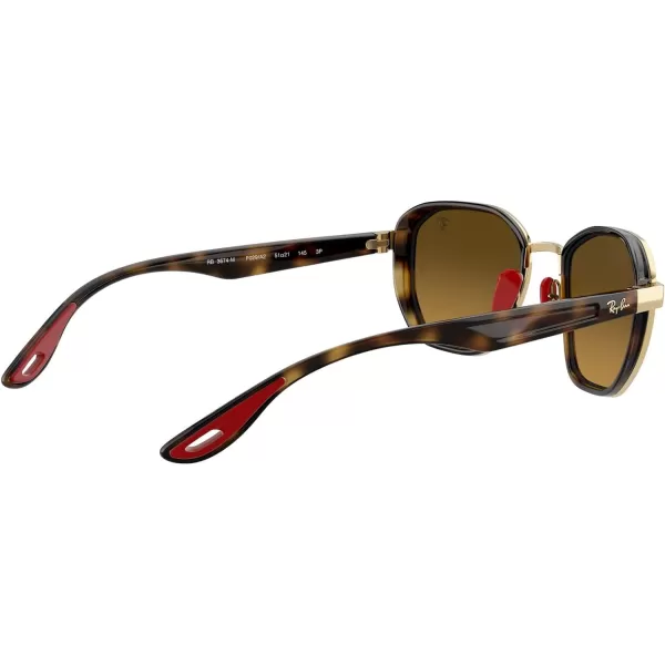 RayBan Rb3674m Scuderia Ferrari Collection Round SunglassesGoldChromance Brown Mirrored Grey Polarized