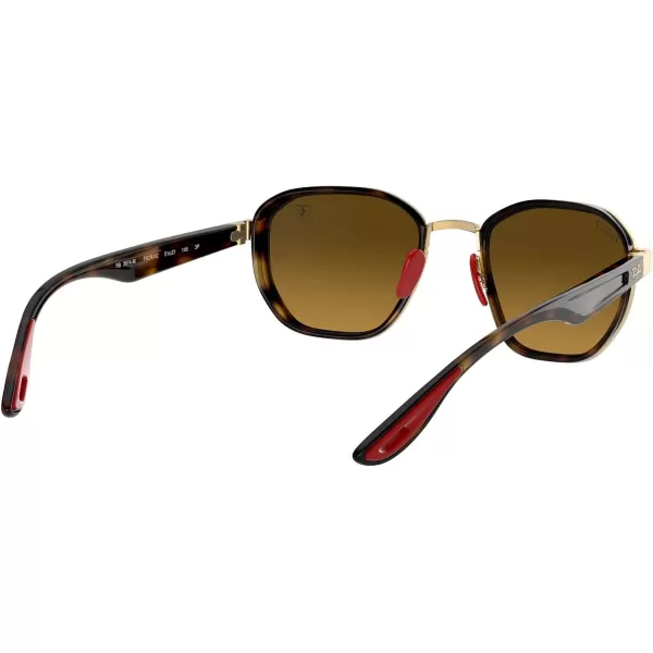 RayBan Rb3674m Scuderia Ferrari Collection Round SunglassesGoldChromance Brown Mirrored Grey Polarized