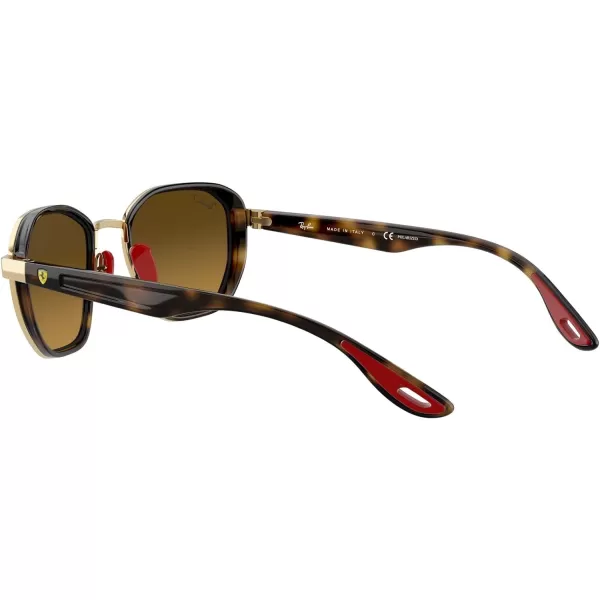 RayBan Rb3674m Scuderia Ferrari Collection Round SunglassesGoldChromance Brown Mirrored Grey Polarized