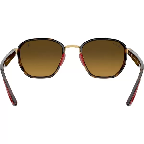 RayBan Rb3674m Scuderia Ferrari Collection Round SunglassesGoldChromance Brown Mirrored Grey Polarized