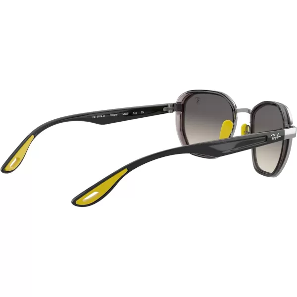 RayBan Rb3674m Scuderia Ferrari Collection Round SunglassesGunmetalLight Grey Gradient Dark Grey