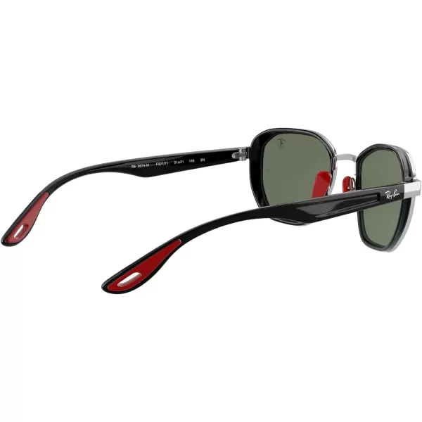 RayBan Rb3674m Scuderia Ferrari Collection Round SunglassesSilverDark Green