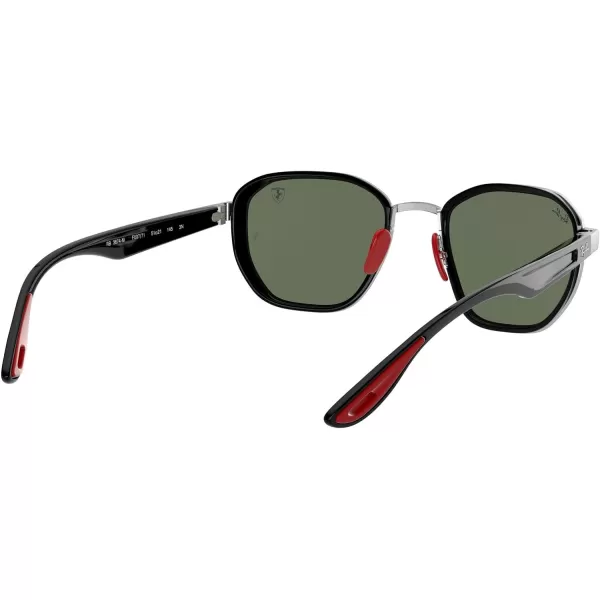 RayBan Rb3674m Scuderia Ferrari Collection Round SunglassesSilverDark Green