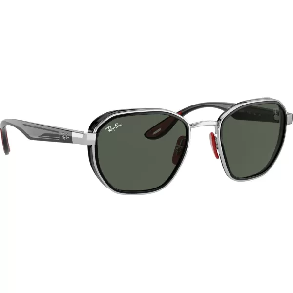 RayBan Rb3674m Scuderia Ferrari Collection Round SunglassesSilverDark Green