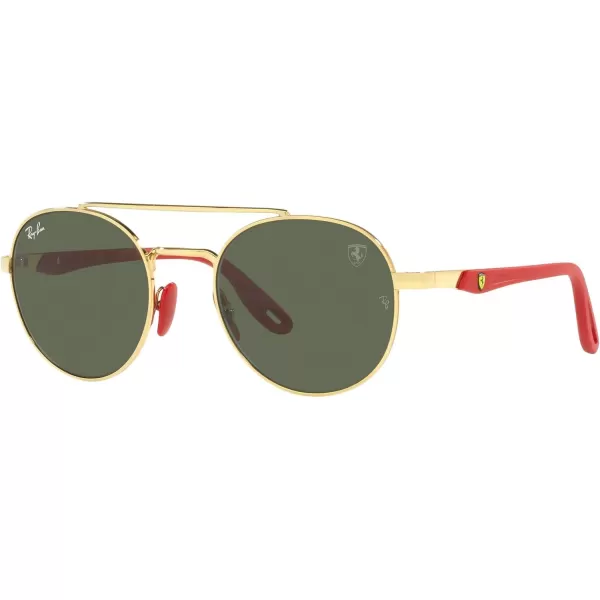 RayBan Rb3696m Scuderia Ferrari Collection Round SunglassesGoldDark Green