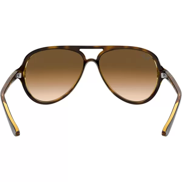 RayBan Rb4125 Cats 5000 Aviator SunglassesLight HavanaClear Gradient Brown