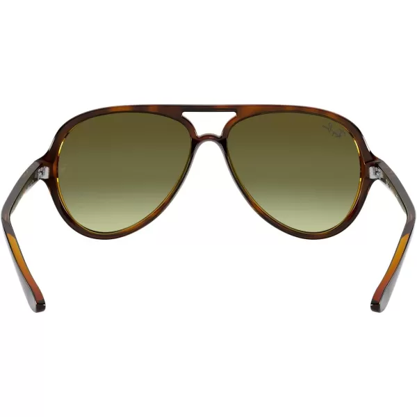 RayBan Rb4125 Cats 5000 Aviator SunglassesLight HavanaGreen Gradient Brown