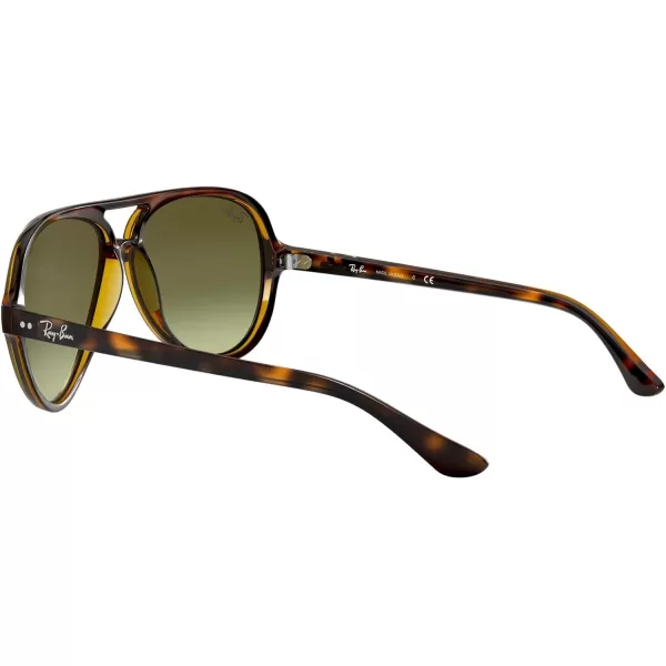 RayBan Rb4125 Cats 5000 Aviator SunglassesLight HavanaGreen Gradient Brown