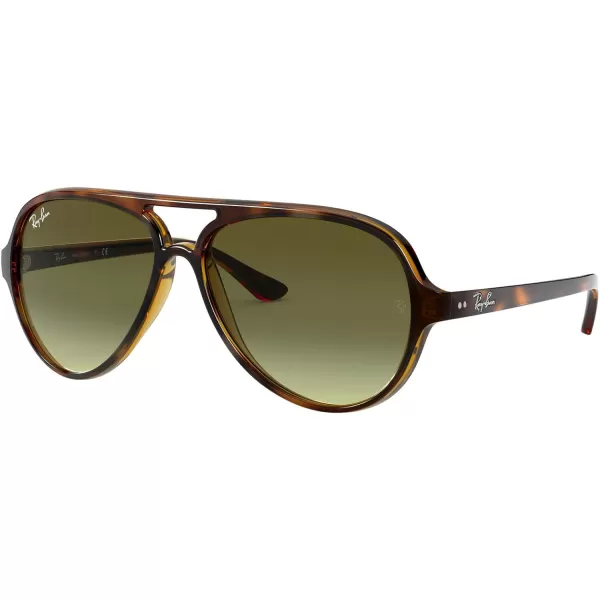 RayBan Rb4125 Cats 5000 Aviator SunglassesLight HavanaGreen Gradient Brown