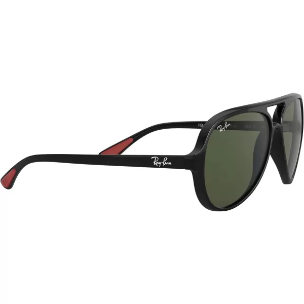 RayBan Rb4125m Scuderia Ferrari Collection Aviator SunglassesBlackG15 Green