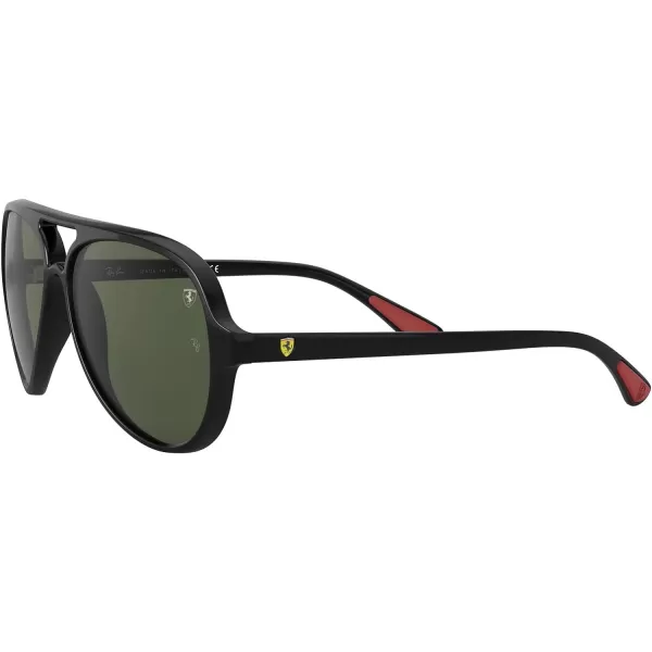 RayBan Rb4125m Scuderia Ferrari Collection Aviator SunglassesBlackG15 Green