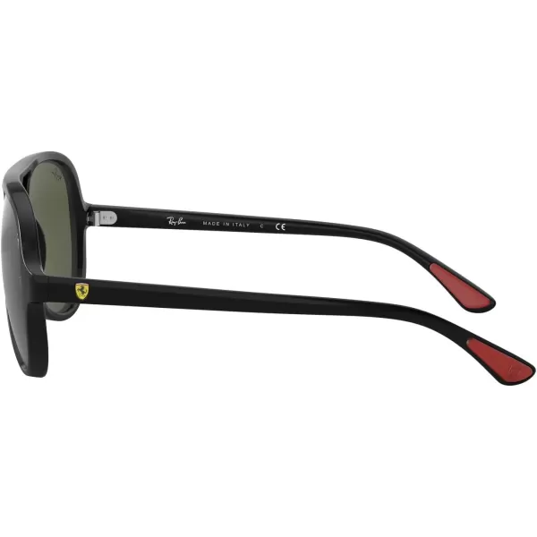 RayBan Rb4125m Scuderia Ferrari Collection Aviator SunglassesBlackG15 Green