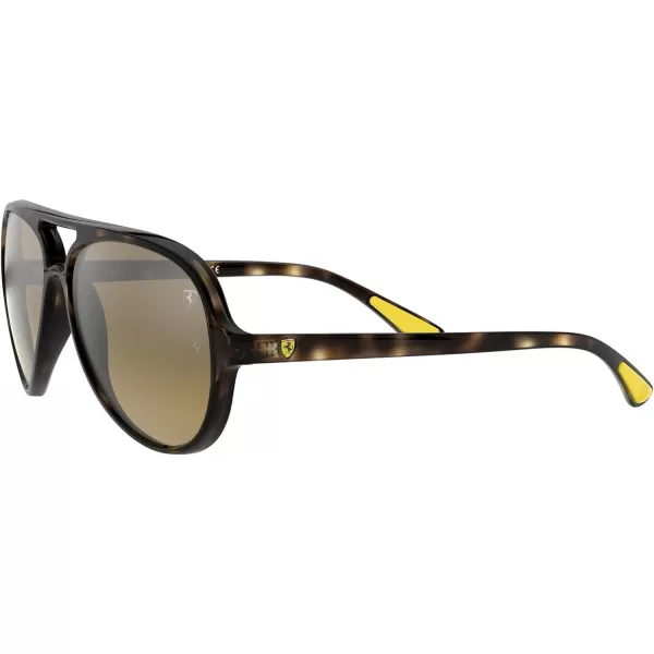 RayBan Rb4125m Scuderia Ferrari Collection Aviator SunglassesHavanaBrown Mirrored Gradient Grey