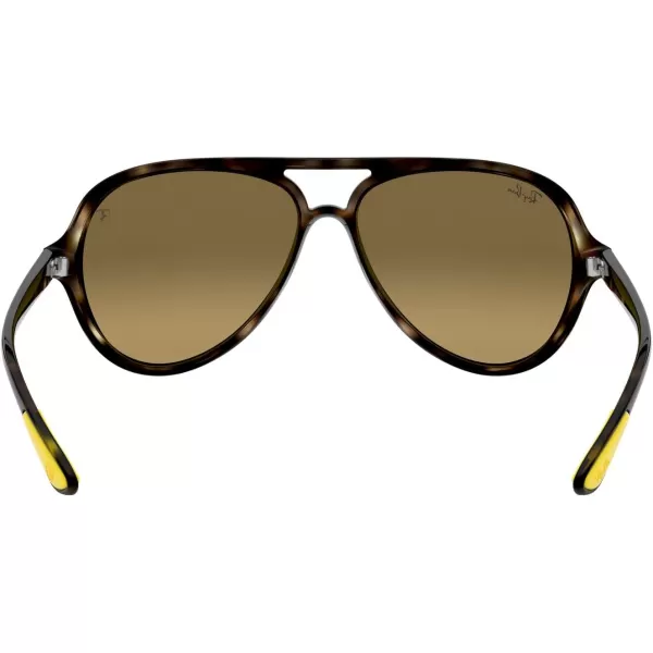 RayBan Rb4125m Scuderia Ferrari Collection Aviator SunglassesHavanaBrown Mirrored Gradient Grey
