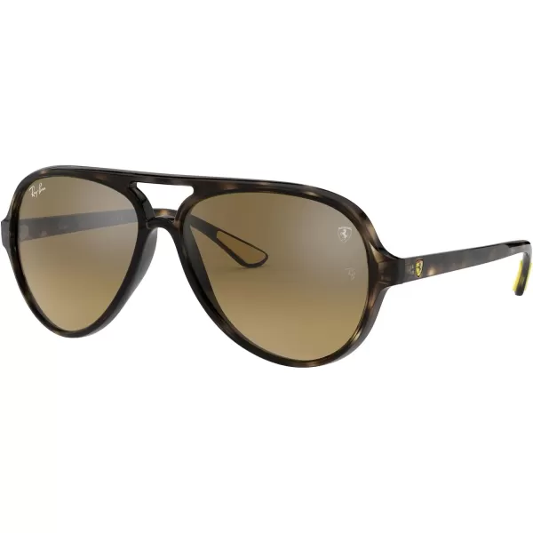 RayBan Rb4125m Scuderia Ferrari Collection Aviator SunglassesHavanaBrown Mirrored Gradient Grey