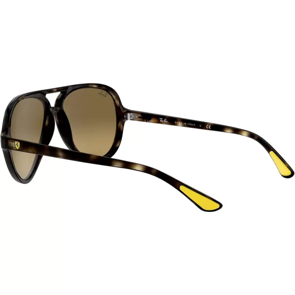RayBan Rb4125m Scuderia Ferrari Collection Aviator SunglassesHavanaBrown Mirrored Gradient Grey