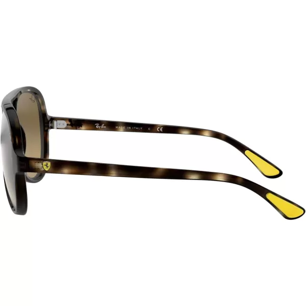RayBan Rb4125m Scuderia Ferrari Collection Aviator SunglassesHavanaBrown Mirrored Gradient Grey