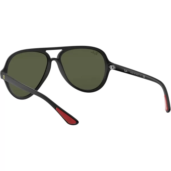 RayBan Rb4125m Scuderia Ferrari Collection Aviator SunglassesMatte BlackLight Green Mirrored Silver