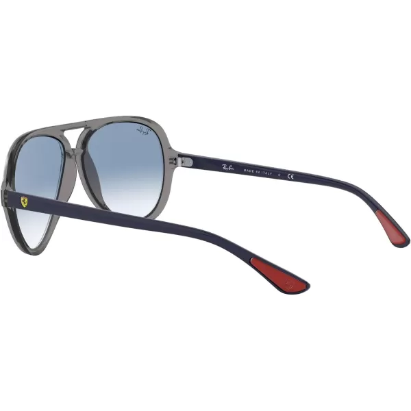 RayBan Rb4125m Scuderia Ferrari Collection Aviator SunglassesTransparent GreyClear Gradient Blue