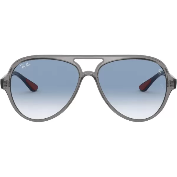 RayBan Rb4125m Scuderia Ferrari Collection Aviator SunglassesTransparent GreyClear Gradient Blue