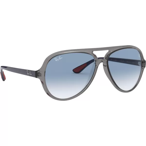 RayBan Rb4125m Scuderia Ferrari Collection Aviator SunglassesTransparent GreyClear Gradient Blue
