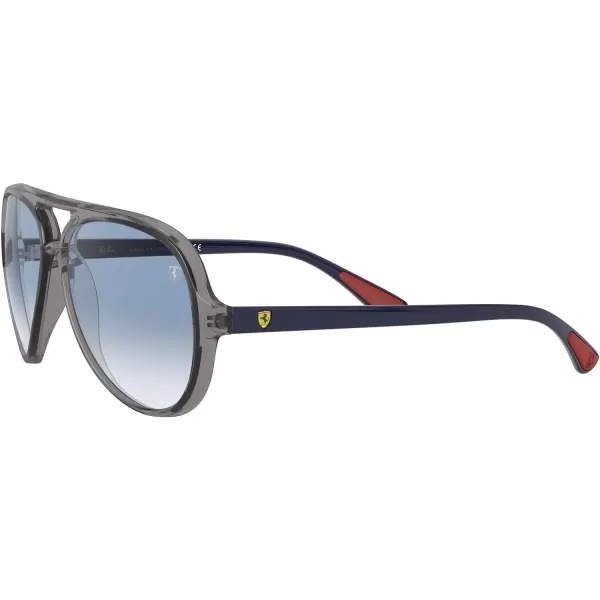 RayBan Rb4125m Scuderia Ferrari Collection Aviator SunglassesTransparent GreyClear Gradient Blue