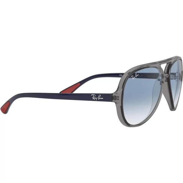 RayBan Rb4125m Scuderia Ferrari Collection Aviator SunglassesTransparent GreyClear Gradient Blue