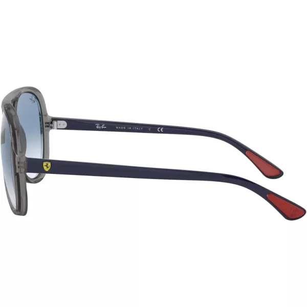 RayBan Rb4125m Scuderia Ferrari Collection Aviator SunglassesTransparent GreyClear Gradient Blue