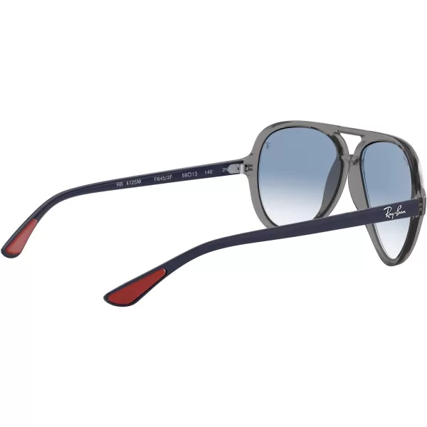 RayBan Rb4125m Scuderia Ferrari Collection Aviator SunglassesTransparent GreyClear Gradient Blue