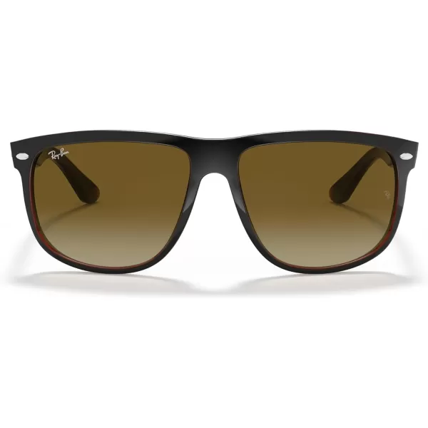 RayBan Rb4147 Boyfriend Square SunglassesBlack on BrownBrown Gradient Dark Brown