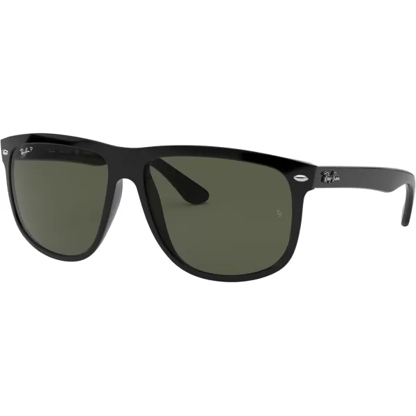 RayBan Rb4147 Boyfriend Square SunglassesBlackPolarized Dark Green