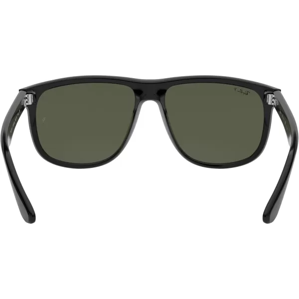 RayBan Rb4147 Boyfriend Square SunglassesBlackPolarized Dark Green