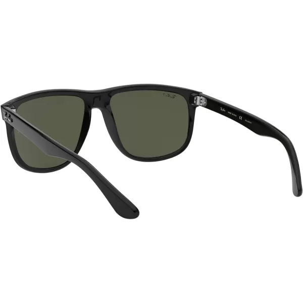 RayBan Rb4147 Boyfriend Square SunglassesBlackPolarized Dark Green