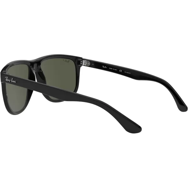 RayBan Rb4147 Boyfriend Square SunglassesBlackPolarized Dark Green