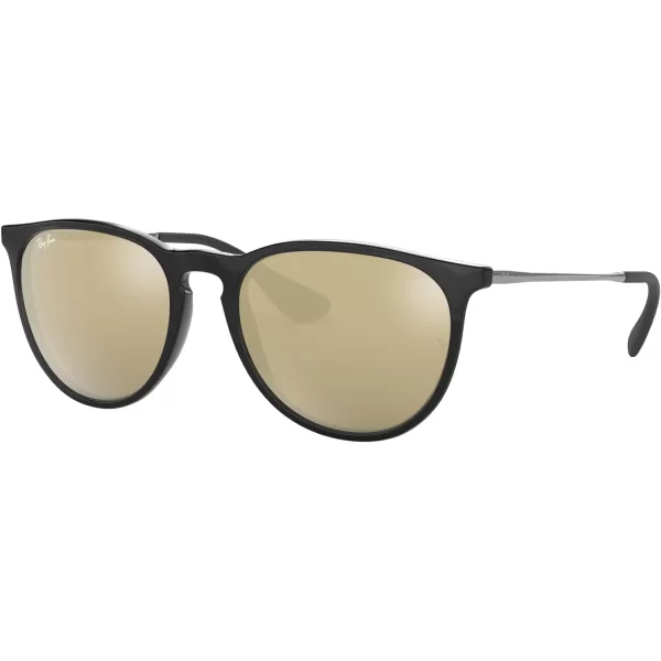 RayBan Rb4171 Erika Round SunglassesBlackLight Brown Mirrored Gold