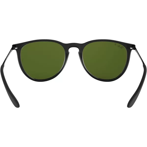 RayBan Rb4171 Erika Round SunglassesBlackPolarized Green