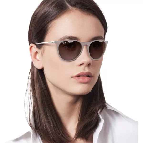 RayBan Rb4171 Erika Round SunglassesDark Rubber SandViolet Gradient Brown