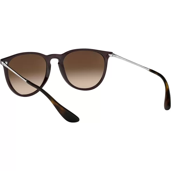 RayBan Rb4171 Erika Round SunglassesMirrored Blue on Light BrownBrown Gradient Dark Brown