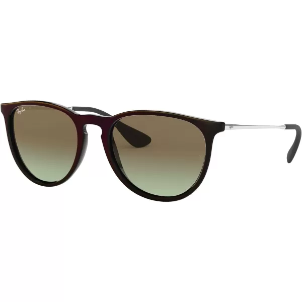 RayBan Rb4171 Erika Round SunglassesMirrored Red on BlackGreen Gradient Brown