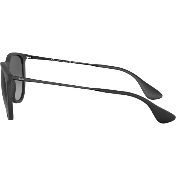 RayBan Rb4171 Erika Round SunglassesRubber BlackLight Grey Gradient Grey Polarized